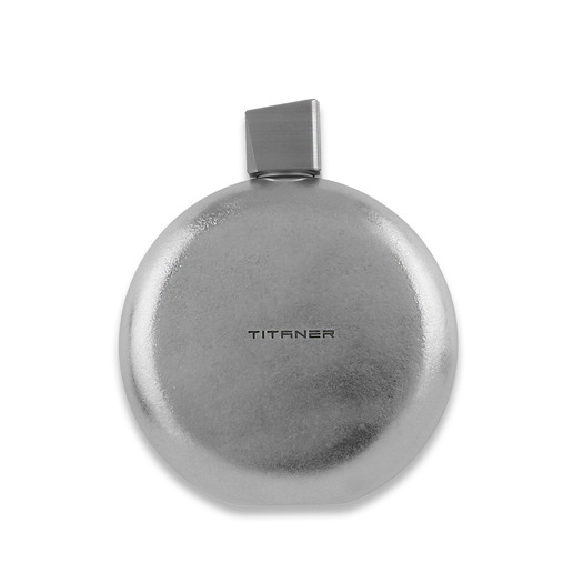 Titaner Titanium Hip Flask Diamond Cut Cap, Silver