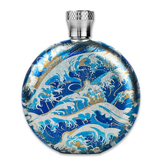 Titaner Titanium Hip Flask, Jade Waves