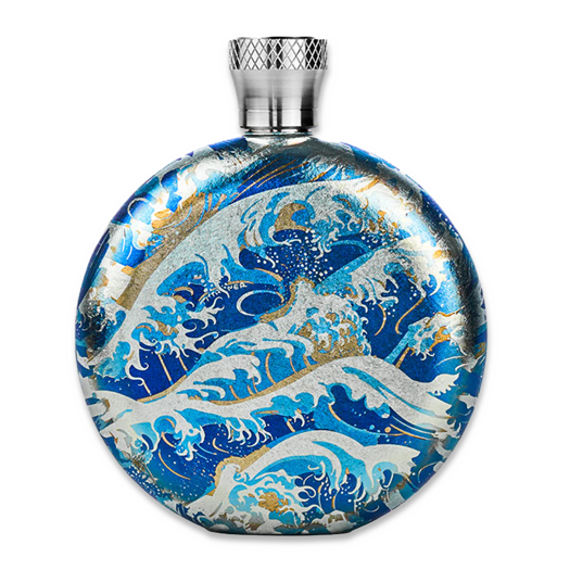 Titaner Titanium Hip Flask, Jade Waves