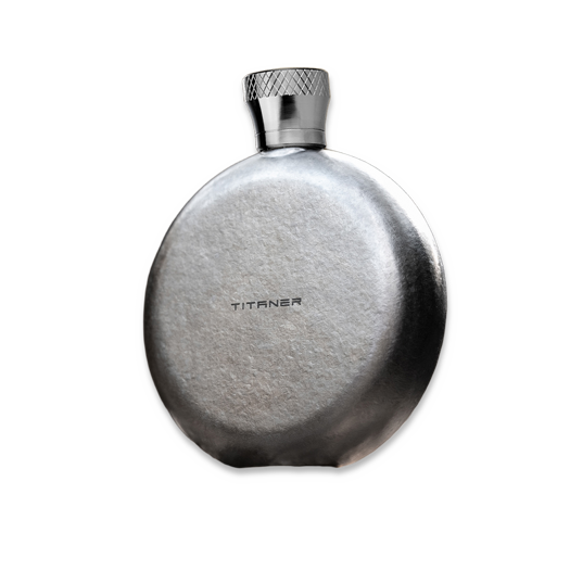Titaner Titanium Hip Flask, Jade Waves