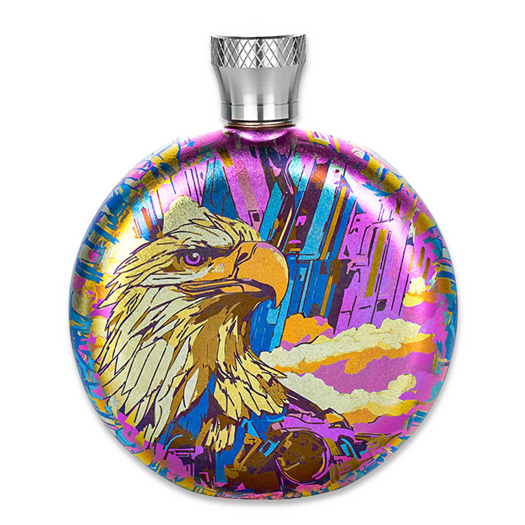 Titaner Titanium Hip Flask, Mech White Eagle