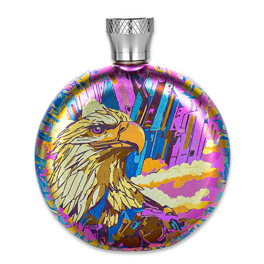Titaner Titanium Hip Flask, Mech White Eagle