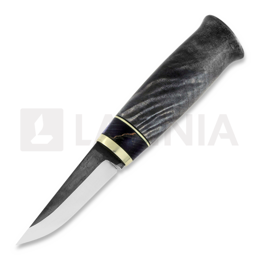Tommi Mäkelä Puukko Birch burl 칼, stained
