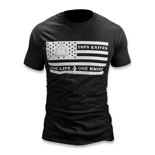 Tricou TOPS Flag Logo Black