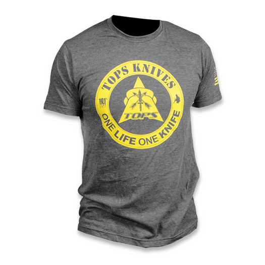 Tricou TOPS One Life One Knife charcoal