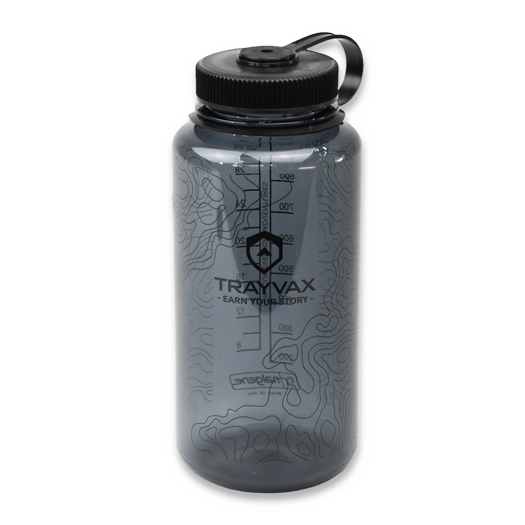 Trayvax Nalgene 32oz Wide-Mouth Water Bottle, charcoal