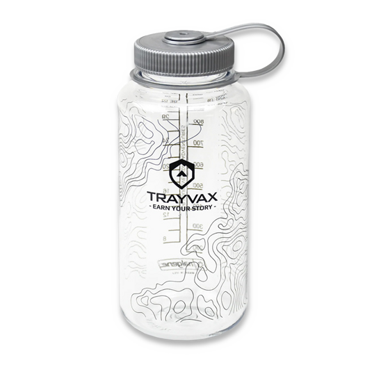 Trayvax Nalgene 32oz Wide-Mouth Water Bottle, clear