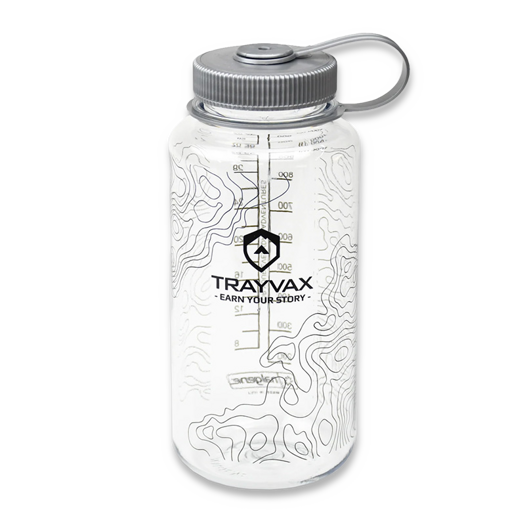 Trayvax Nalgene 32oz Wide-Mouth Water Bottle, clear