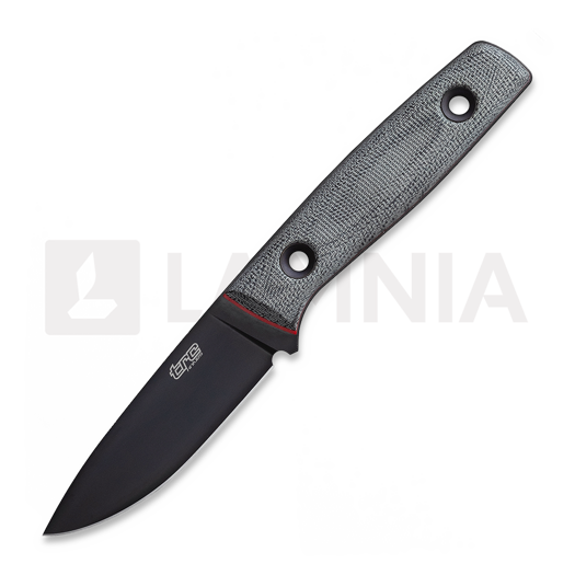 Nuga TRC Knives Classic Freedom M390 DLC, black canvas micarta with red liner