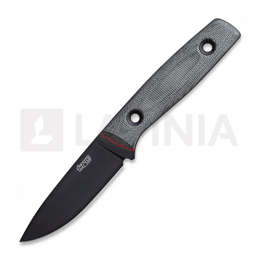 TRC Knives Classic Freedom M390 DLC kés, black canvas micarta with red liner