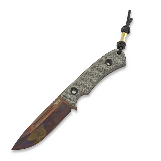 Nôž TRC Knives K-1s Virus Edition, green canvas micarta