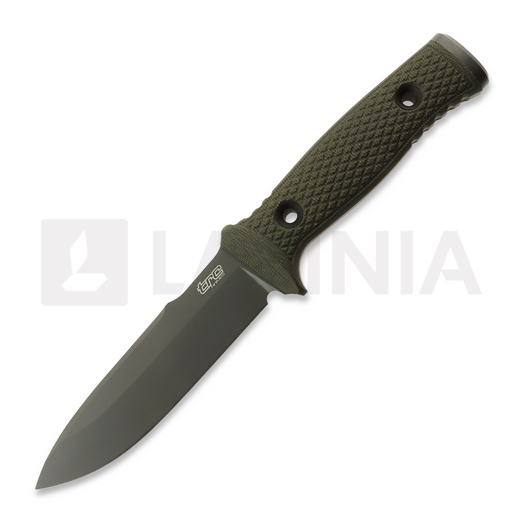 TRC Knives Mille Cuori Grey DLC, OD Green Micarta