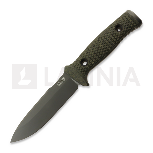 TRC Knives Mille Cuori Grey DLC, OD Green Micarta