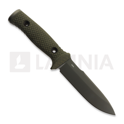 TRC Knives Mille Cuori Grey DLC, OD Green Micarta