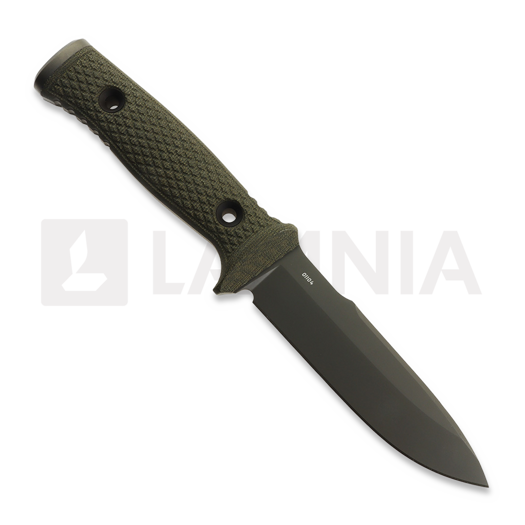 TRC Knives Mille Cuori Grey DLC, OD Green Micarta