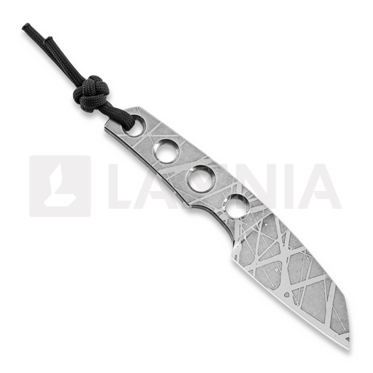 TRC Knives Mini Wharncliffe Elmax Etched Lamnia Edition peilis, kabinamas ant kaklo