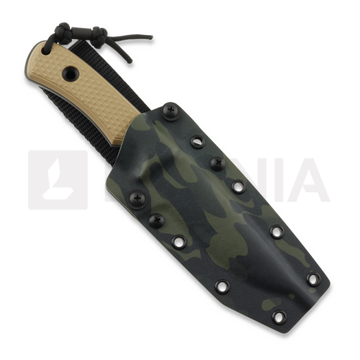 TRC Knives South Pole Vanadis V4E DLC kniv, coyote G10, black multicam kydex