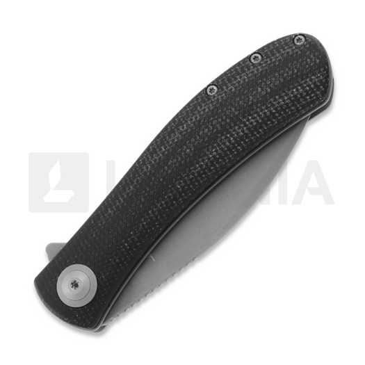 Trollsky Knives Mandu Black Micarta kääntöveitsi, Dark Bead Blast