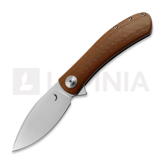 Trollsky Knives Mandu Brown Micarta folding knife, Satin