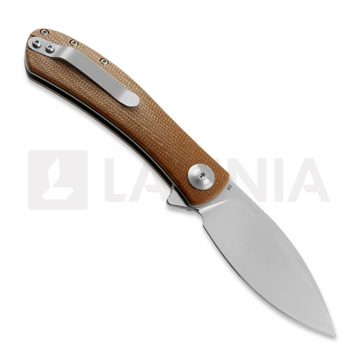 Trollsky Knives Mandu Brown Micarta foldekniv, Satin