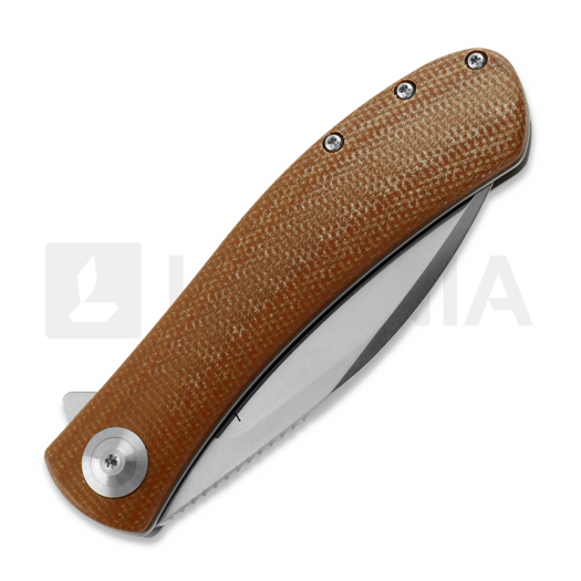 Trollsky Knives Mandu Brown Micarta sulankstomas peilis, Satin