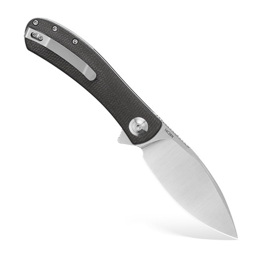 Trollsky Knives Mandu EVO 14C28N sulankstomas peilis, Black Micarta, Satin