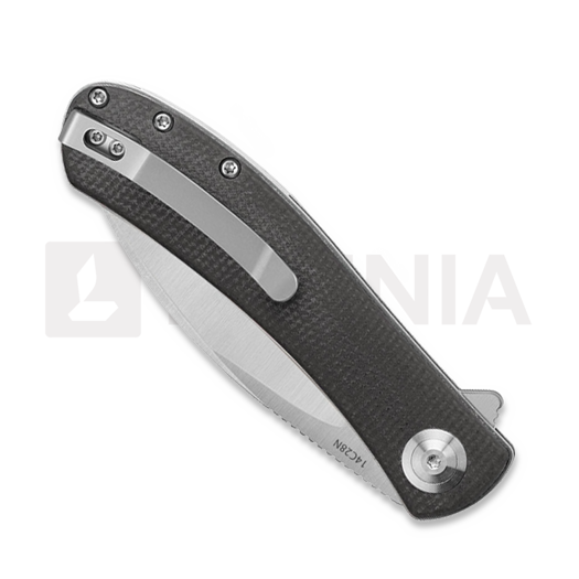 Trollsky Knives Mandu EVO 14C28N f&auml;llkniv, Black Micarta, Satin