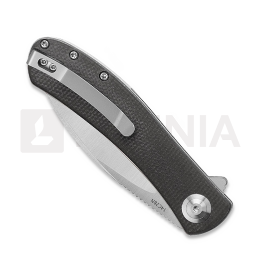Trollsky Knives Mandu EVO 14C28N sulankstomas peilis, Black Micarta, Satin