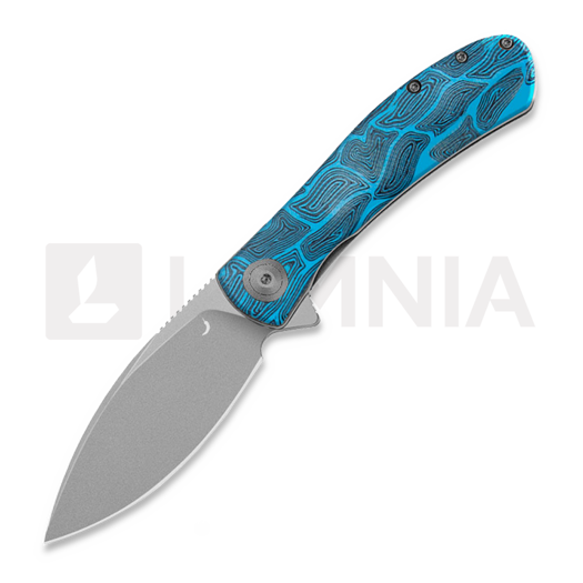 Trollsky Knives Mandu EVO 14C28N 折叠刀, Blue Turtle G-10, Stonewash