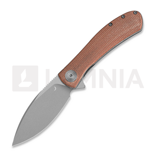 Coltello pieghevole Trollsky Knives Mandu EVO 14C28N, Brown Micarta, Stonewash