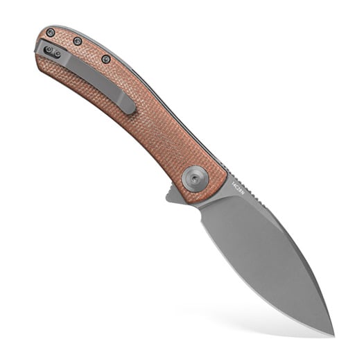 Trollsky Knives Mandu EVO 14C28N f&auml;llkniv, Brown Micarta, Stonewash