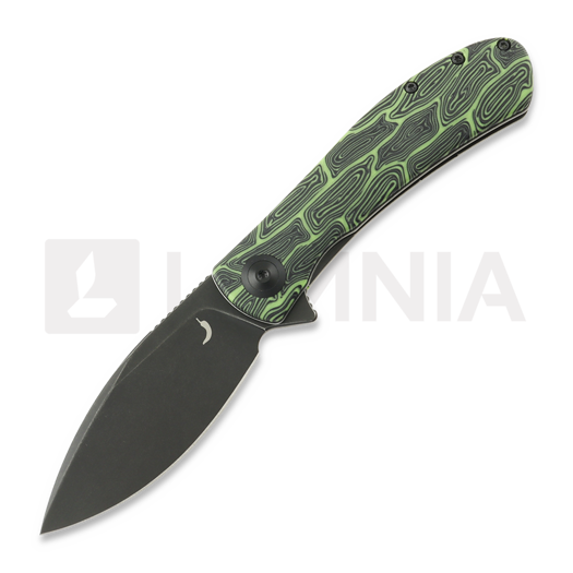 Trollsky Knives Mandu Evo Limited 접이식 나이프, Green Turtle G-10, Black Stonewash
