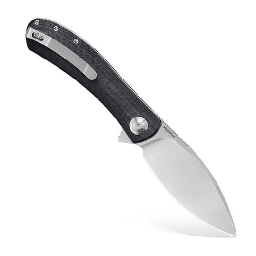Trollsky Knives Mandu EVO Magnacut f&auml;llkniv, Black CarbonTex G-10, Satin