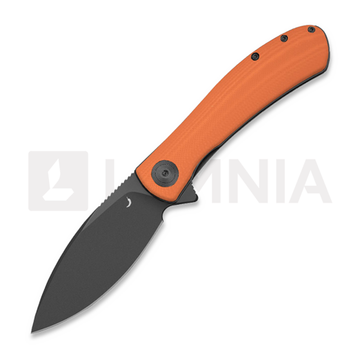 Trollsky Knives Mandu EVO Magnacut 折叠刀, Orange G-10, Black Stonewash