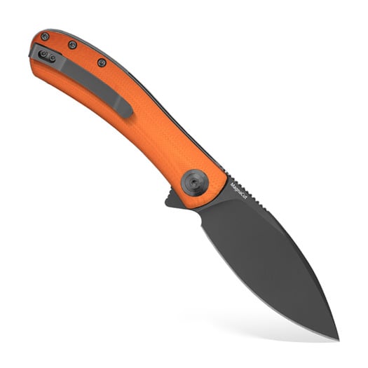 Trollsky Knives Mandu EVO Magnacut f&auml;llkniv, Orange G-10, Black Stonewash