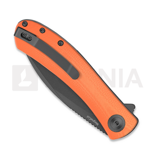 Trollsky Knives Mandu EVO Magnacut f&auml;llkniv, Orange G-10, Black Stonewash
