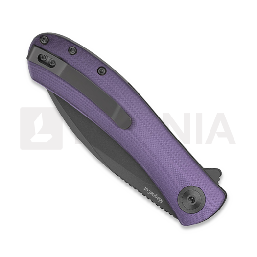 Trollsky Knives Mandu EVO Magnacut kääntöveitsi, Purple G-10, Black Stonewash