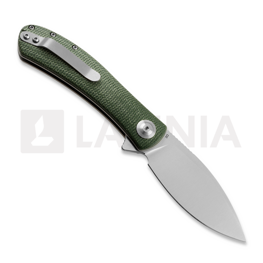 Trollsky Knives Mandu Green Micarta kääntöveitsi, Satin