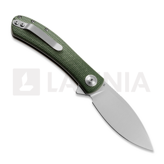 Trollsky Knives Mandu Green Micarta kääntöveitsi, Satin