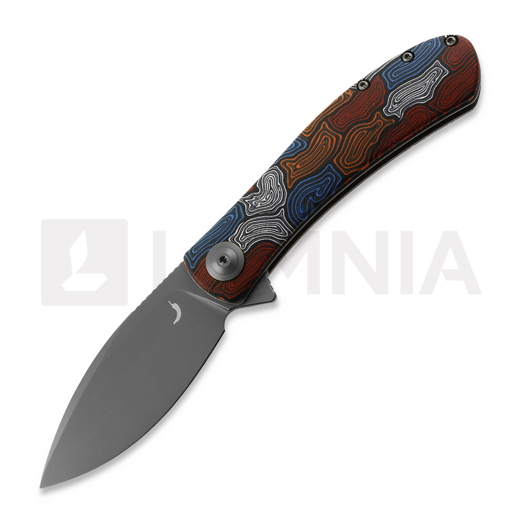 Nóż składany Trollsky Knives Mandu Multicolor Damascus G-10, Stonewash