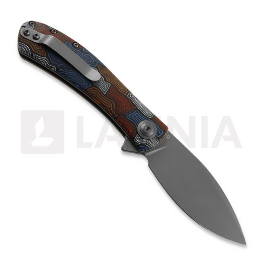 Zavírací nůž Trollsky Knives Mandu Multicolor Damascus G-10, Stonewash