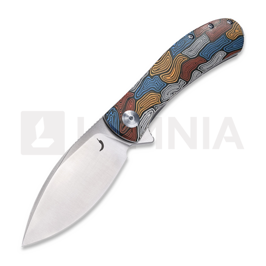 มีดพับ Trollsky Knives Mandu XL Burns Twice 14C28N, Kaleidoscope Turtle G-10, Satin