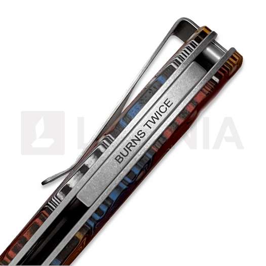 Trollsky Knives Mandu XL Burns Twice 14C28N vouwmes, Kaleidoscope Turtle G-10, Satin