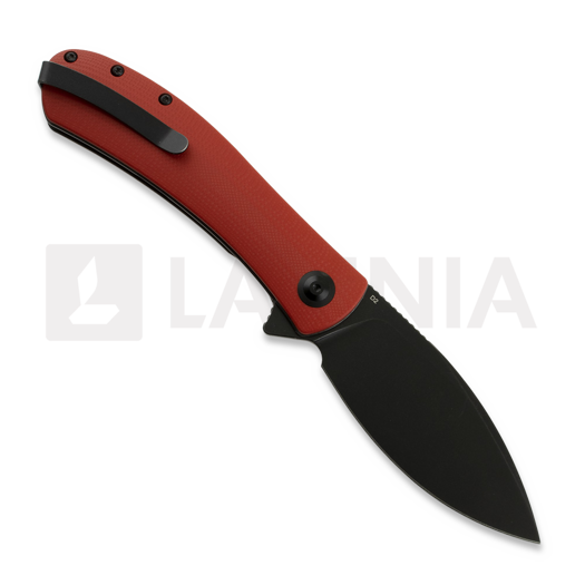 Trollsky Knives Mandu XL D2, Red G-10, Black Stonewash