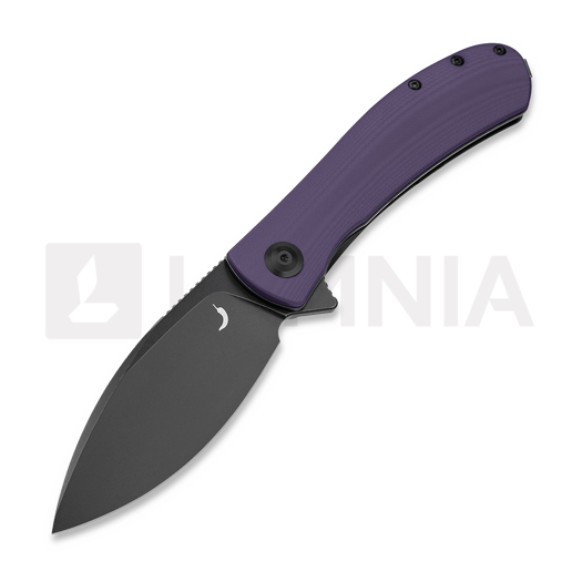 Trollsky Knives Mandu XL14C28N 접이식 나이프, Purple G-10, Black Stonewash