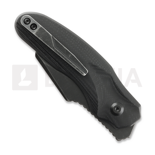 Twisted Assisted Fortis Sheepfoot folding knife, Black G-10, Blackwash