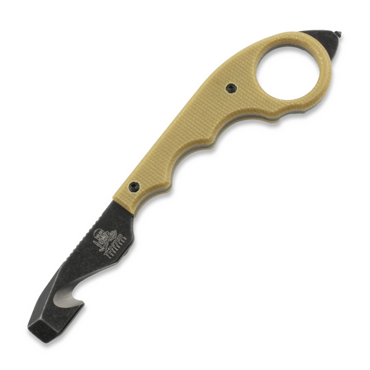 Twisted Assisted KEEP-SAFE Rescue tool, Natural Micarta, Blackwash