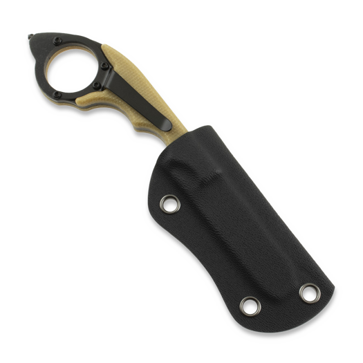 Twisted Assisted KEEP-SAFE Rescue tool, Natural Micarta, Blackwash