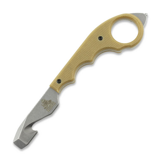 Twisted Assisted KEEP-SAFE Rescue tool, Natural Micarta, Stonewash