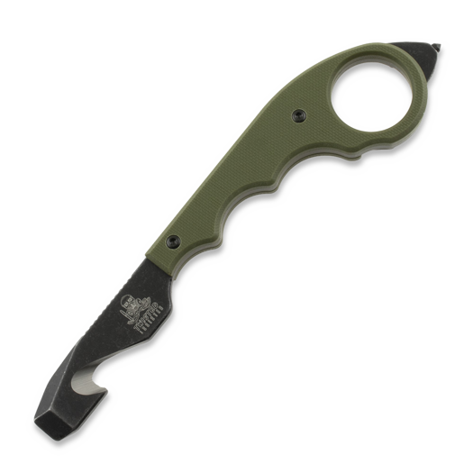 Twisted Assisted KEEP-SAFE Rescue tool, OD Green G-10, Blackwash